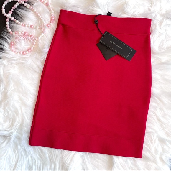 Size XXS Red BCBG MAXAZRIA Silvie Skirt - Picture 2 of 11
